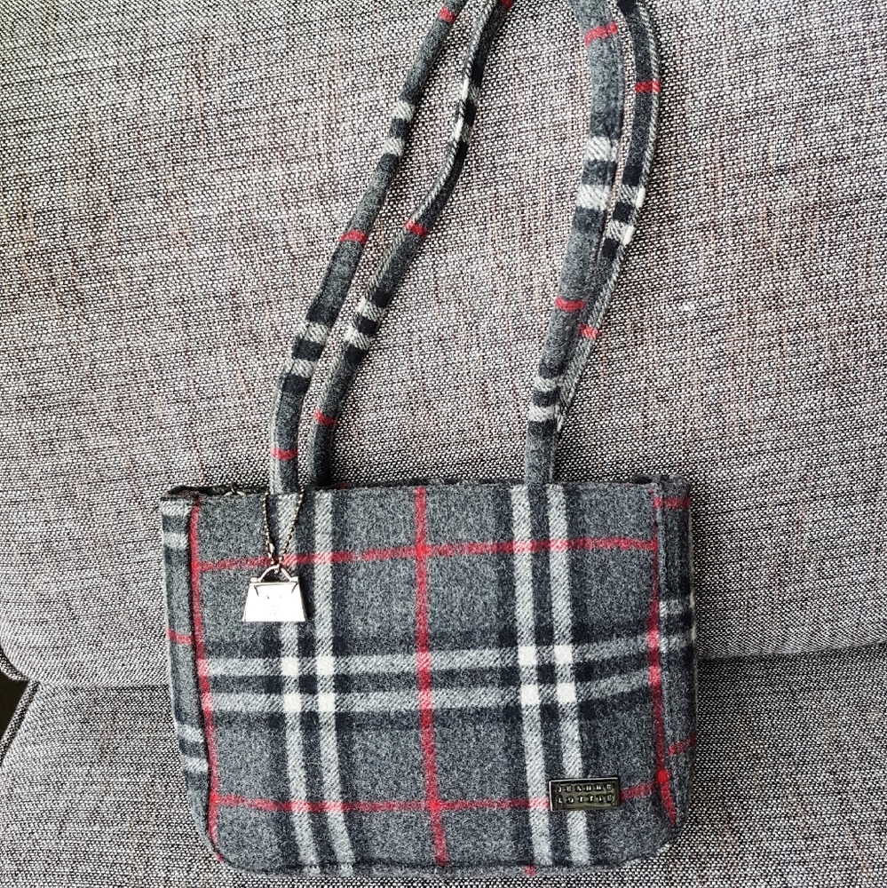 JEANNE LOTTIE Grey Nova Check Tartan Plaid Purse